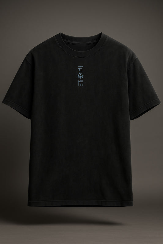 GOJO SATORU ACID WASH BLACK T-SHIRT