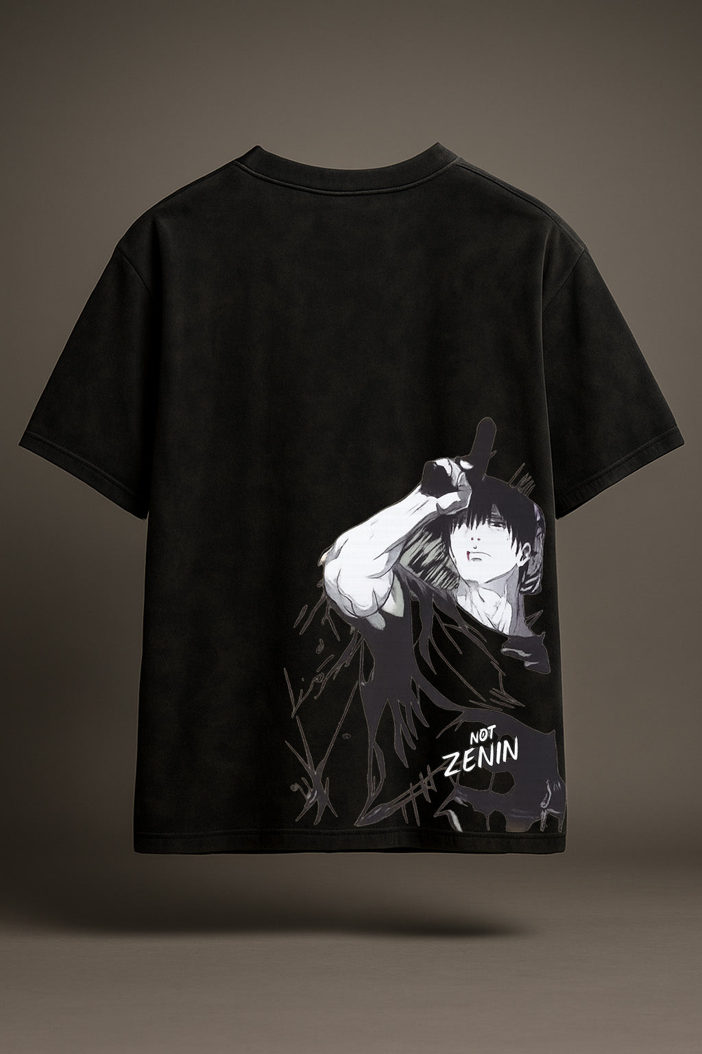 FUSHIGURO TOUJI ACID WASH BLACK T-SHIRT